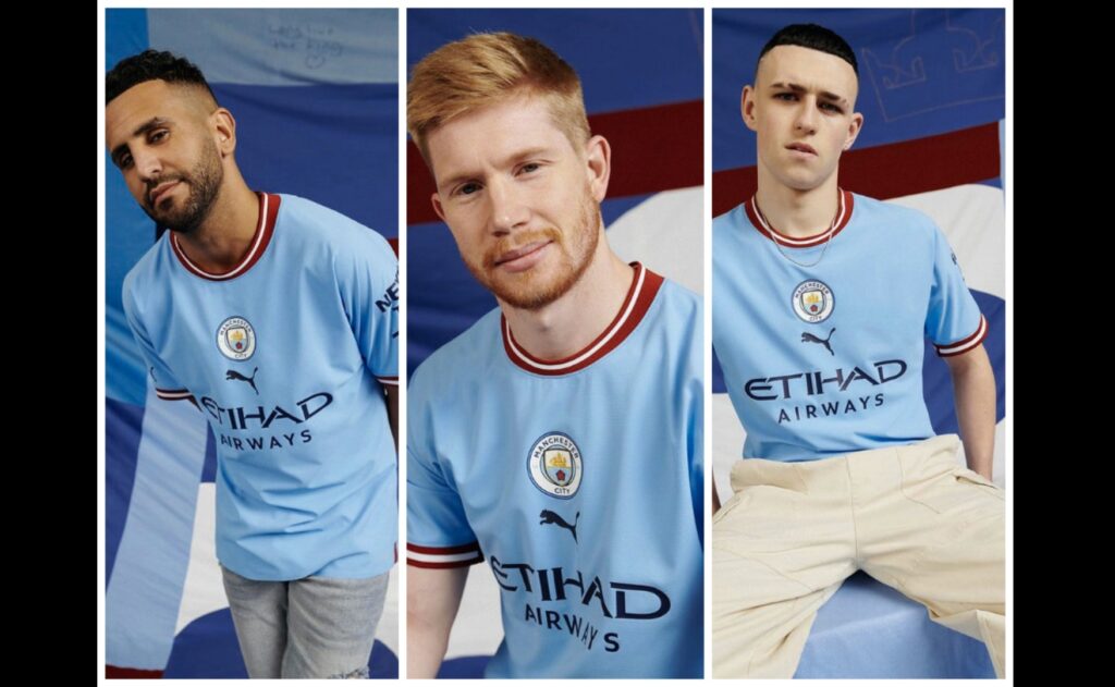 Manchester City have unveiled new home uniforms