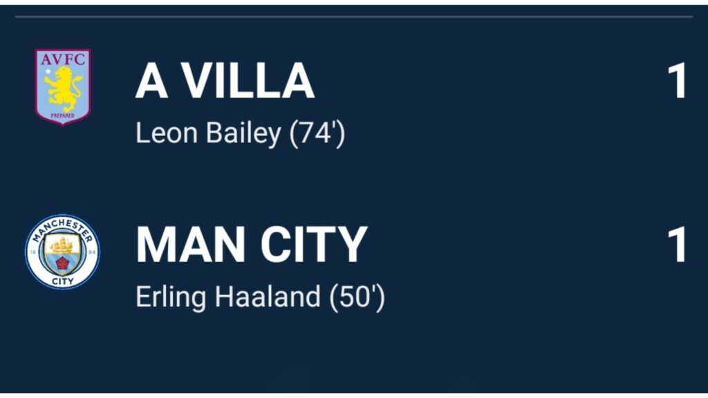 Aston Villa — Manchester City 1:1