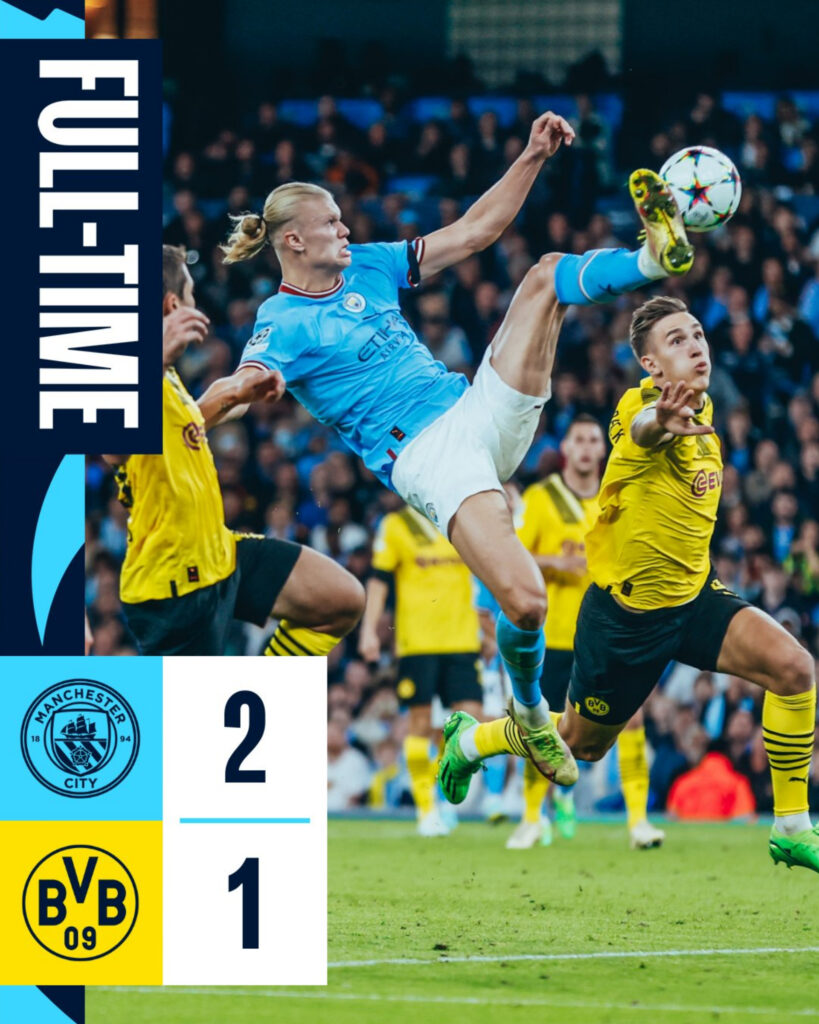 City snatch victory from Borussia thanks to Haaland's goal
