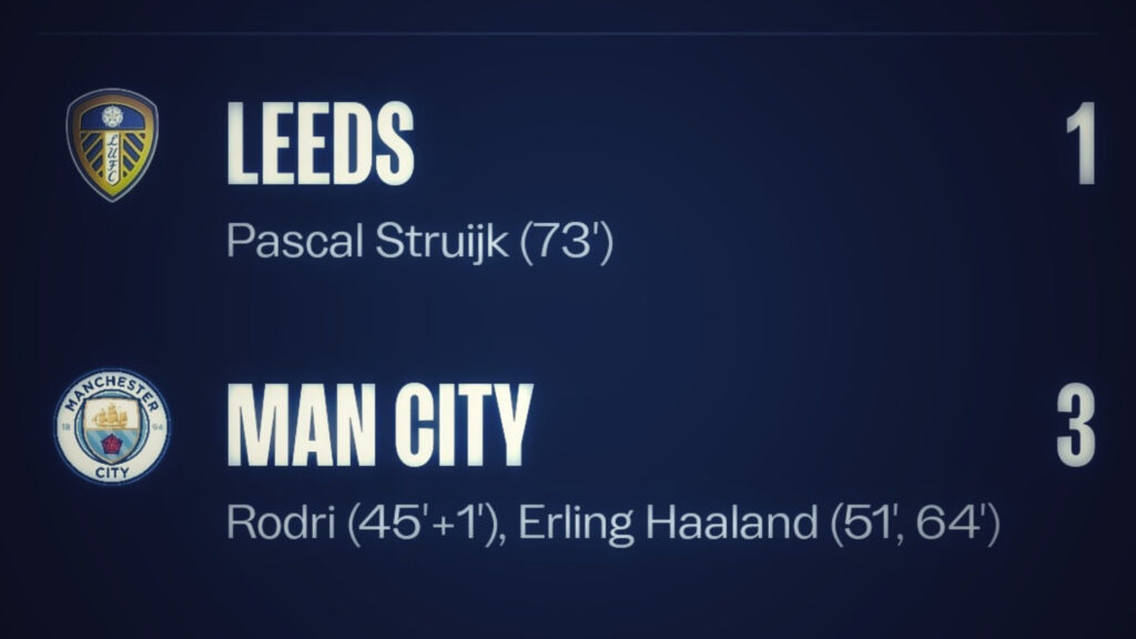 City beat Leeds 1–3 away